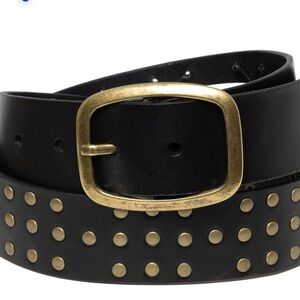 Lucky Brand Black Belt with Gold Studs